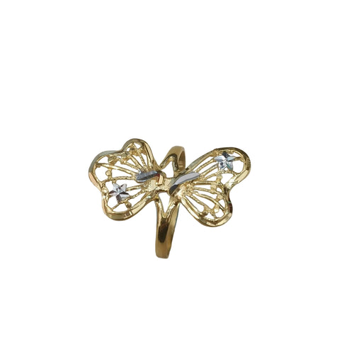 916 Gold Two-Tone Butterfly Ring | Elegant 22K Gold Design