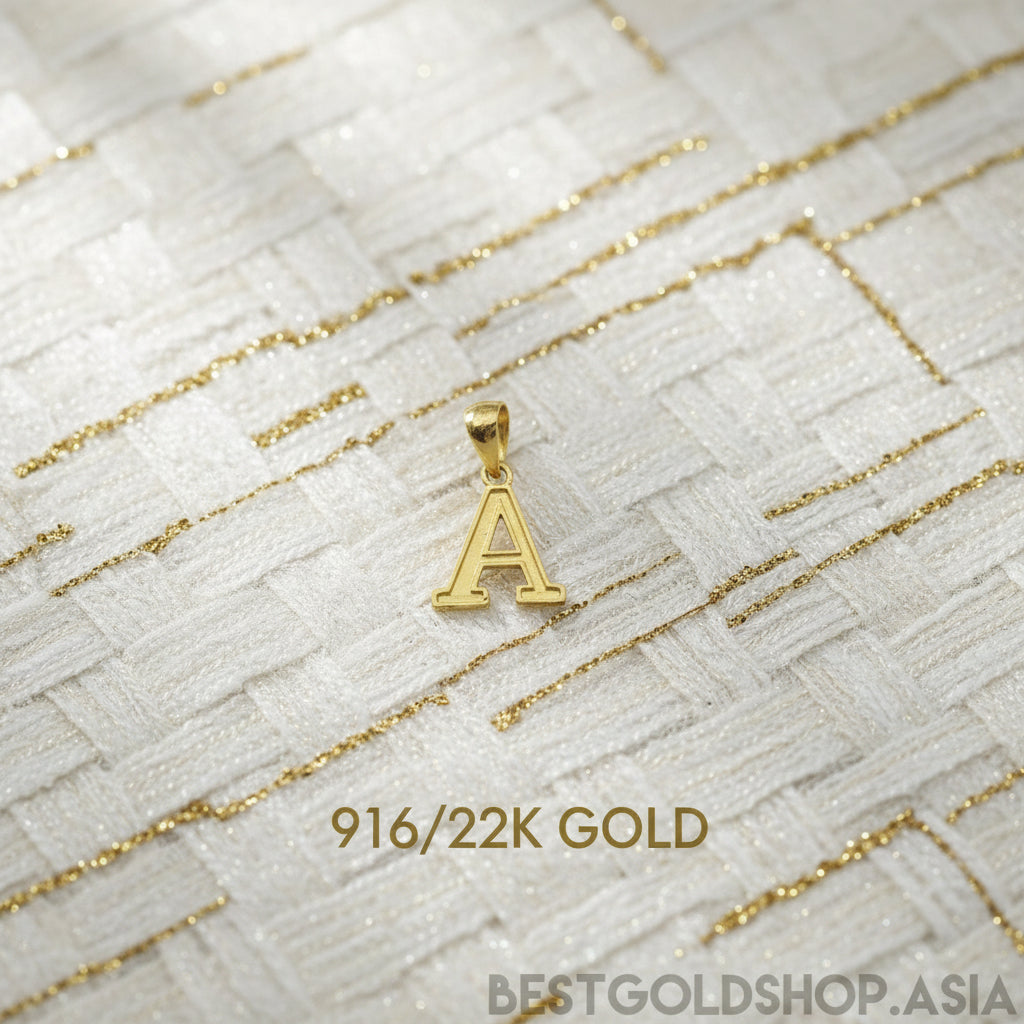 916 Gold Alphabet Pendant V4 by Best Gold ShopCharms & PendantsBest Gold Shop