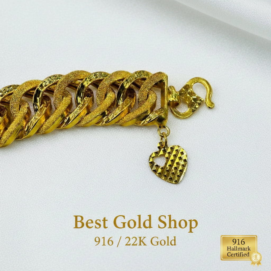 22k / 916 Gold Bold Sandy Lipan BraceletBraceletsBest Gold Shop