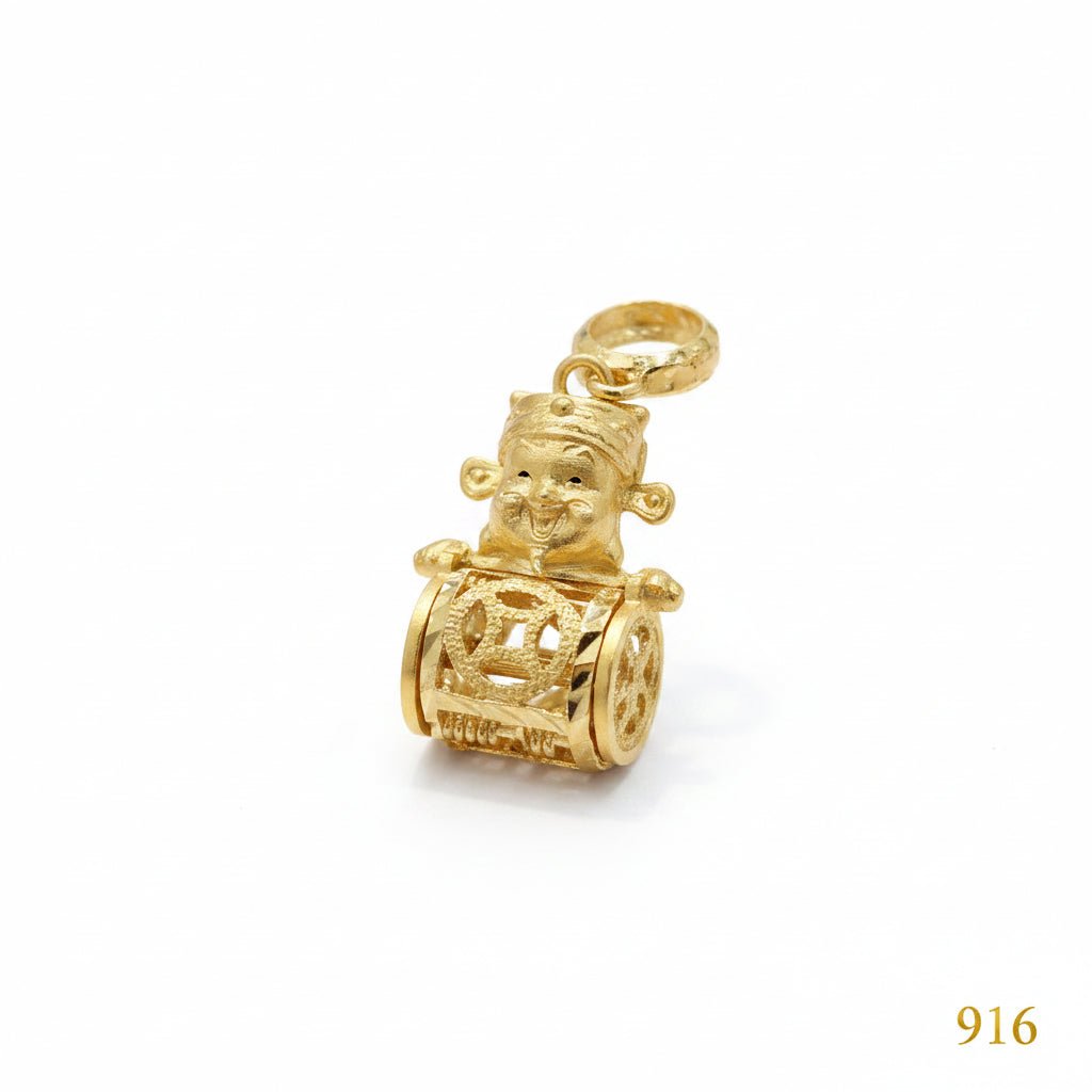 22K / 916 Gold Cai Shen Ye with moving Abacus Pendant by Best Gold ShopCharms & PendantsBest Gold Shop