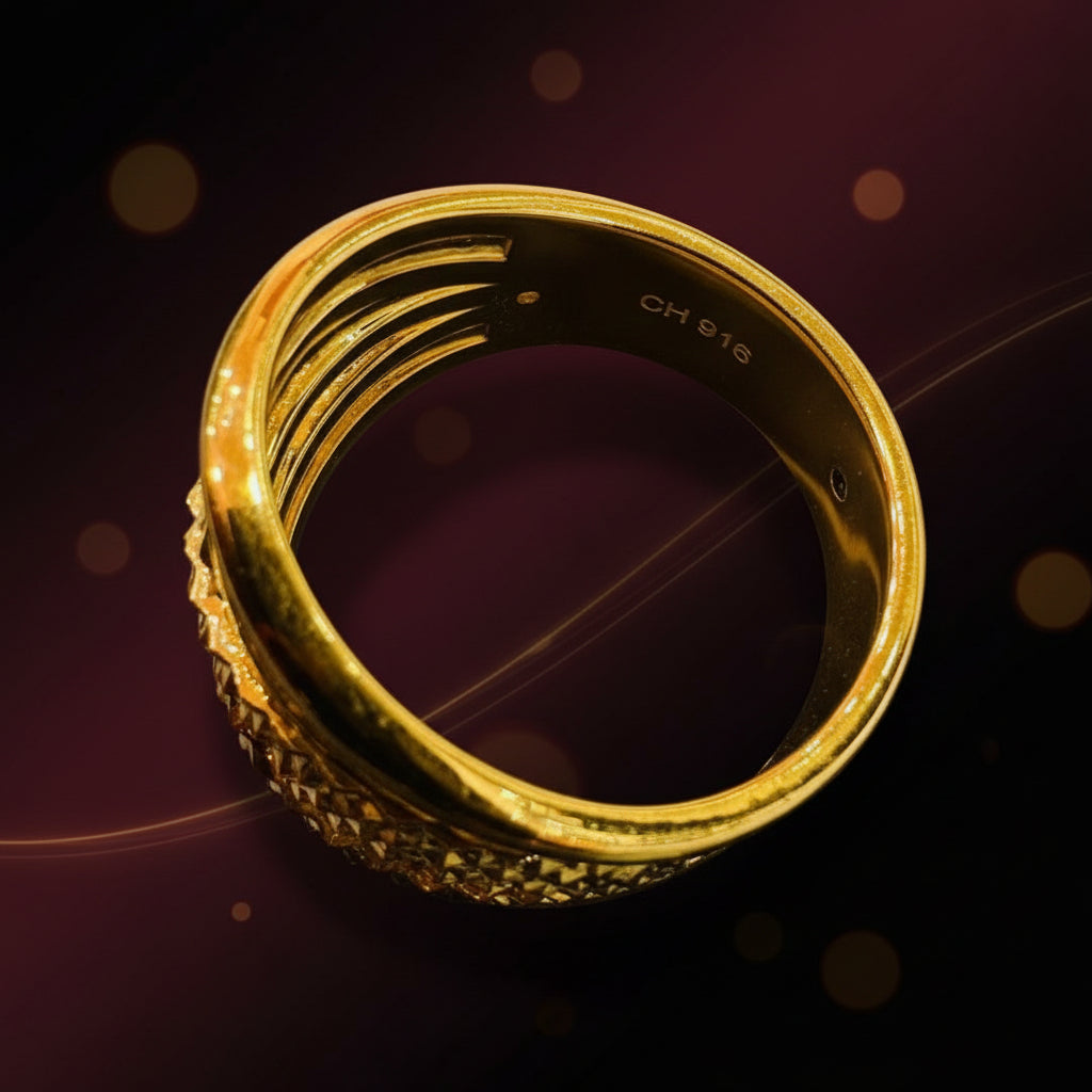 22k / 916 Gold Cavernous Ring New Design - Best Gold Shop 22k gold 22k gold ring 916 gold Rings