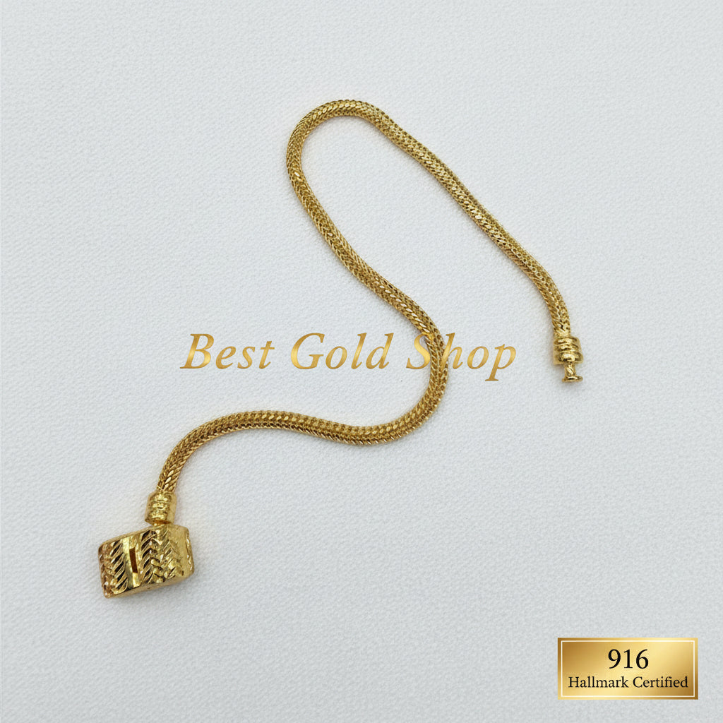 22k / 916 Gold Charm Cutting OVAL Bracelet by Best Gold ShopBraceletsBest Gold Shop