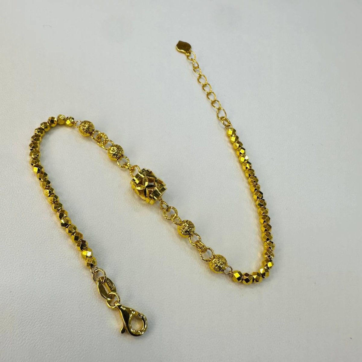 22k / 916 Gold Cutting Shiny Barrel Bracelet - 22k gold 22k gold bracelet 916 gold Bracelets