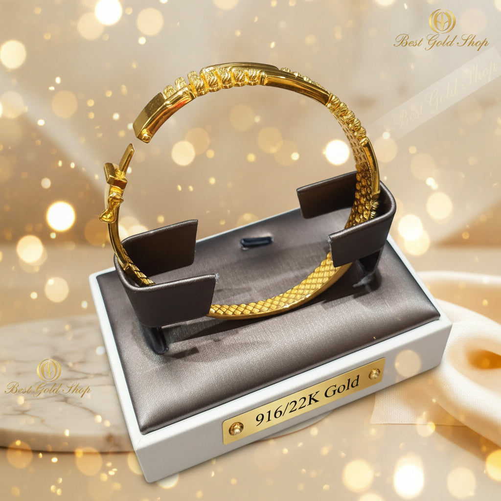 22k / 916 Gold Design bar and bead bangle by Best Gold ShopbangleBest Gold Shop