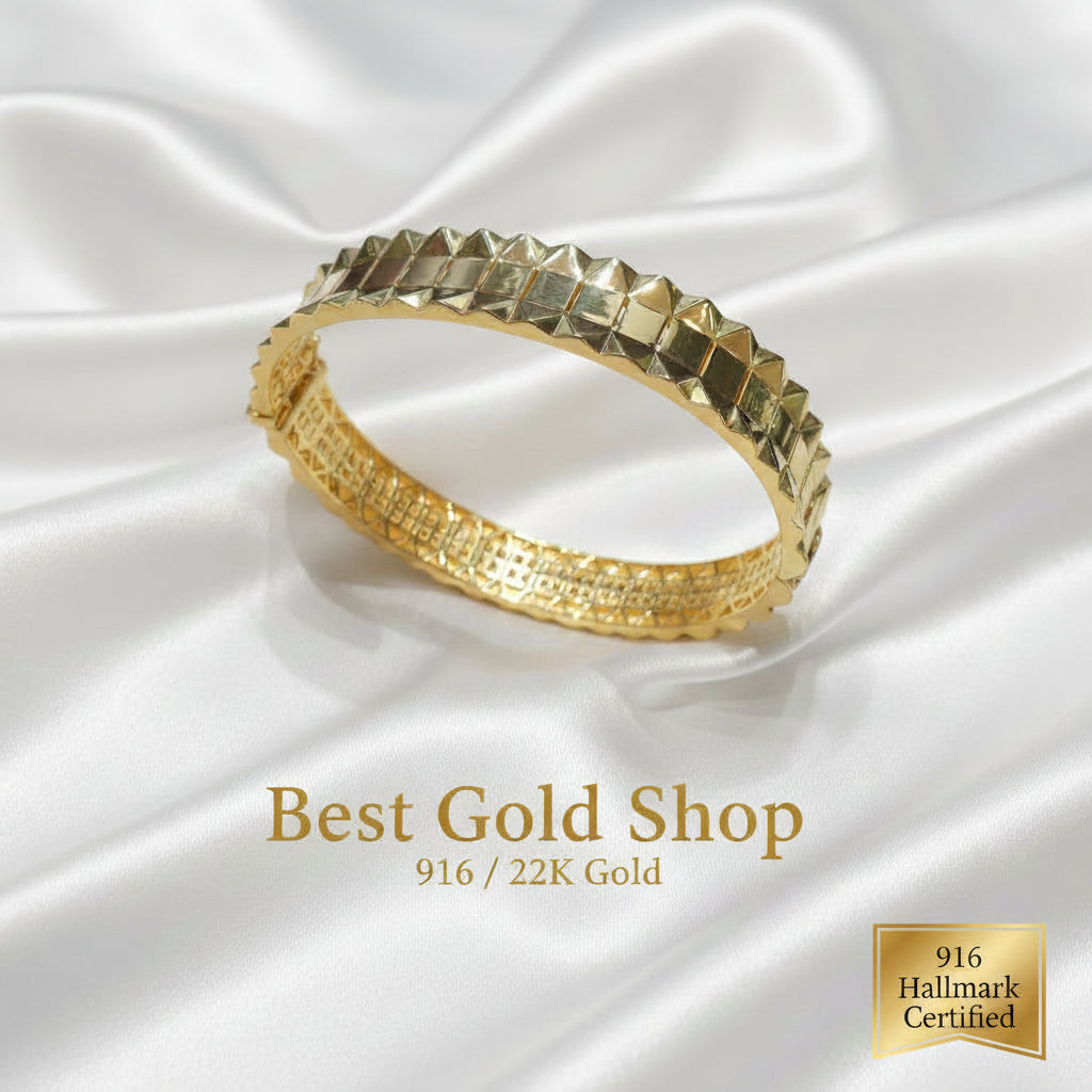 22k / 916 Gold Designer Bangle cutting finish by Best Gold ShopBraceletsBest Gold Shop