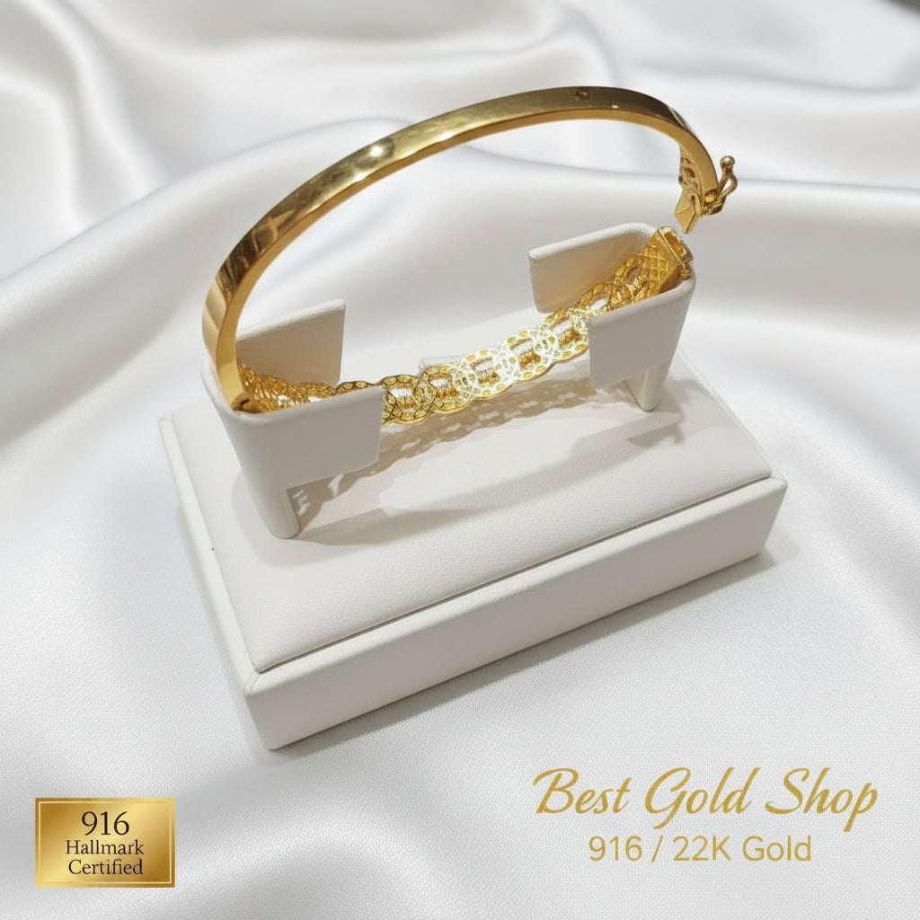 22k / 916 Gold Designer Bead Bangle by Best Gold ShopBraceletsBest Gold Shop