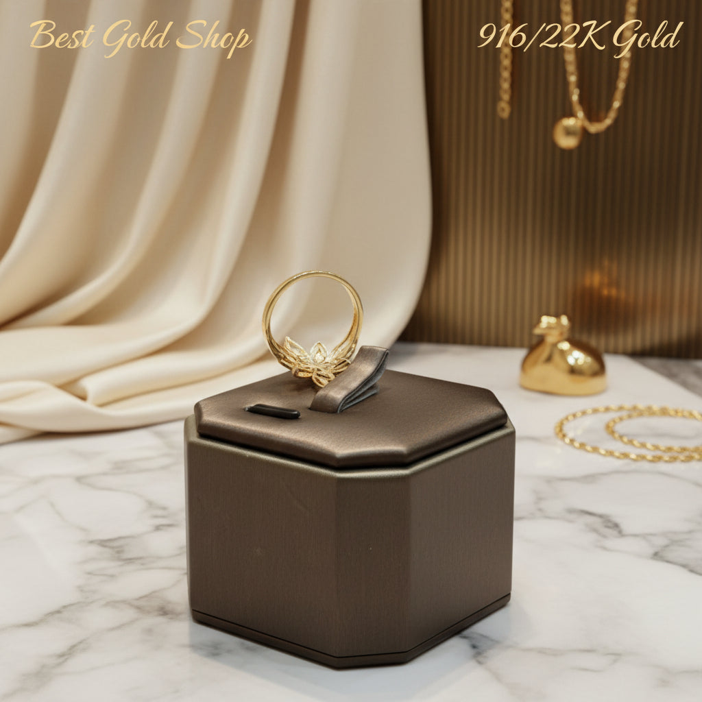 22k / 916 Gold Designer Flower Ring by Best Gold ShopRingsBest Gold Shop