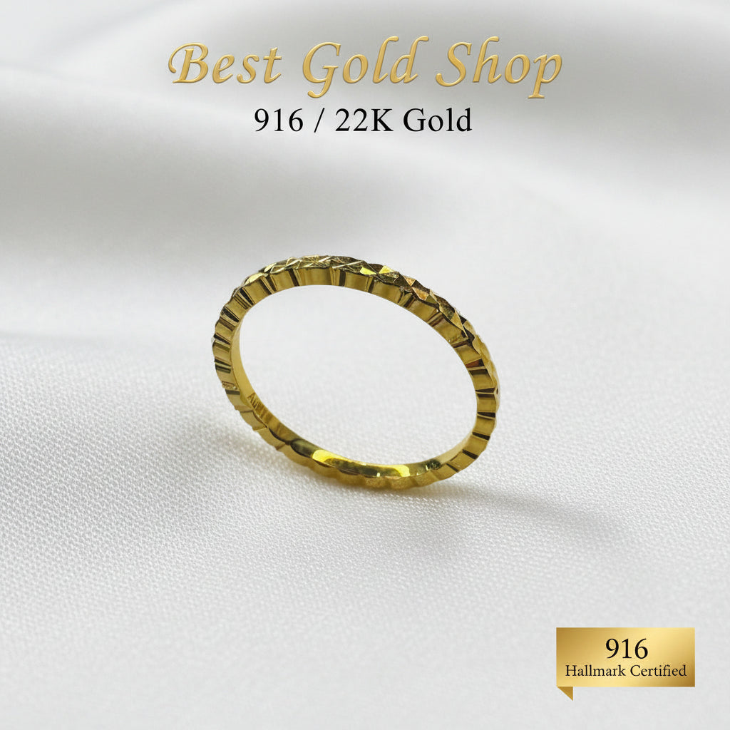 22k / 916 Gold Diamond Cut Pinky RingRingsBest Gold Shop