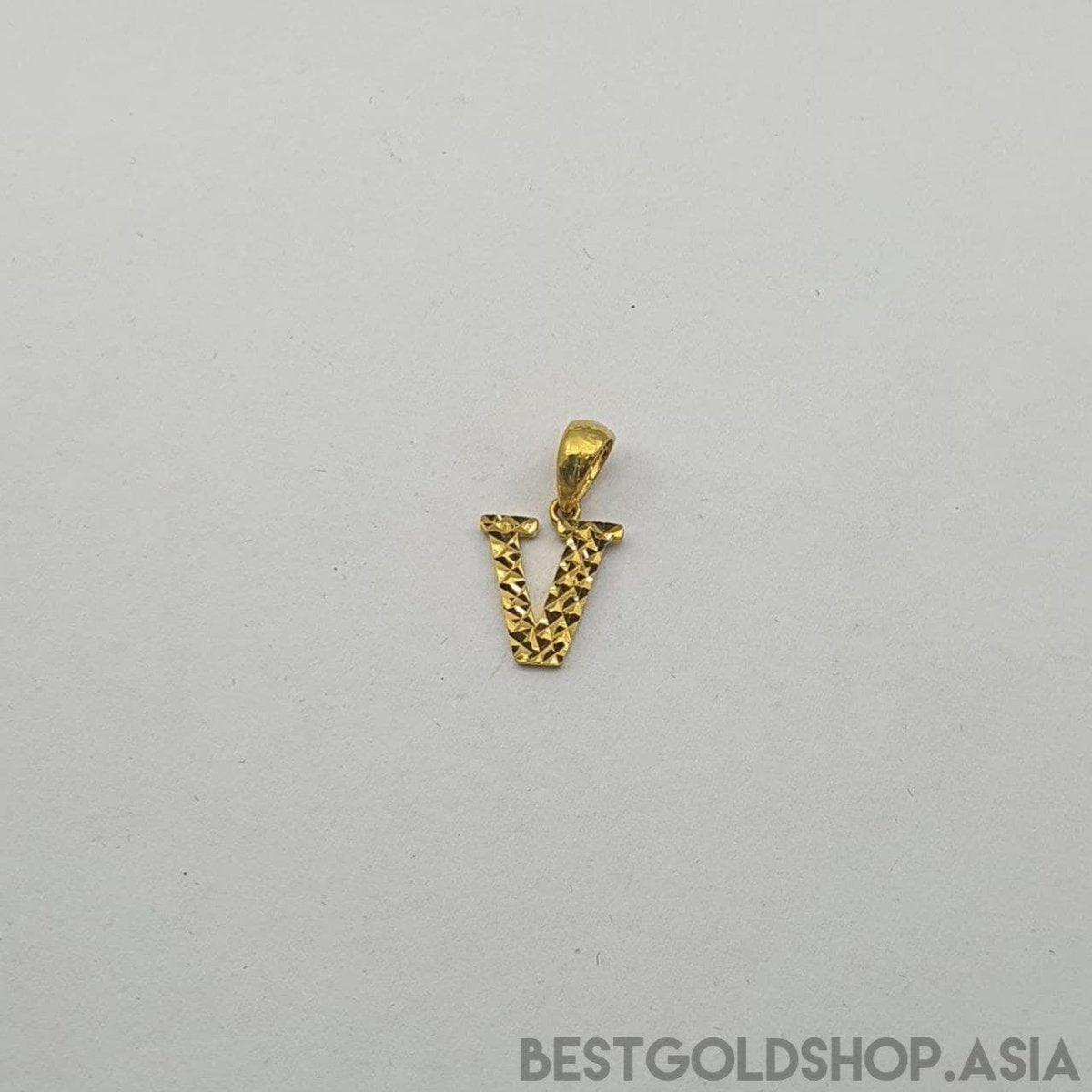 22k / 916 Gold diamond cutting alphabert pendant by Best Gold Shop - 22k gold 22k gold pendant 916 gold 916 gold