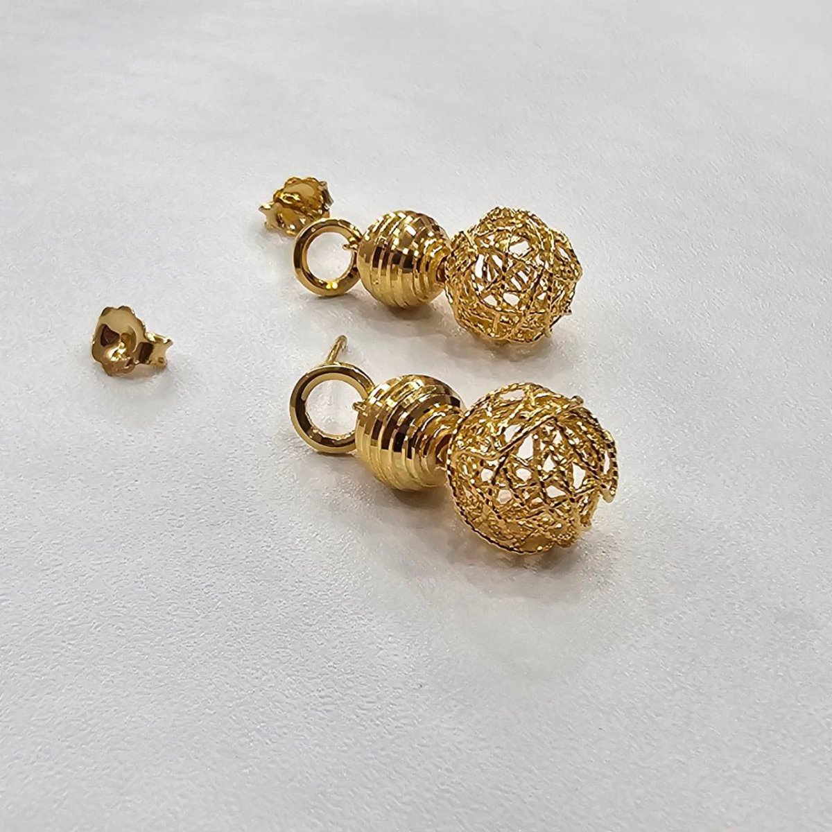 22k / 916 Gold Double Ball Earring - 22k gold 22k gold earring 916 gold Earrings