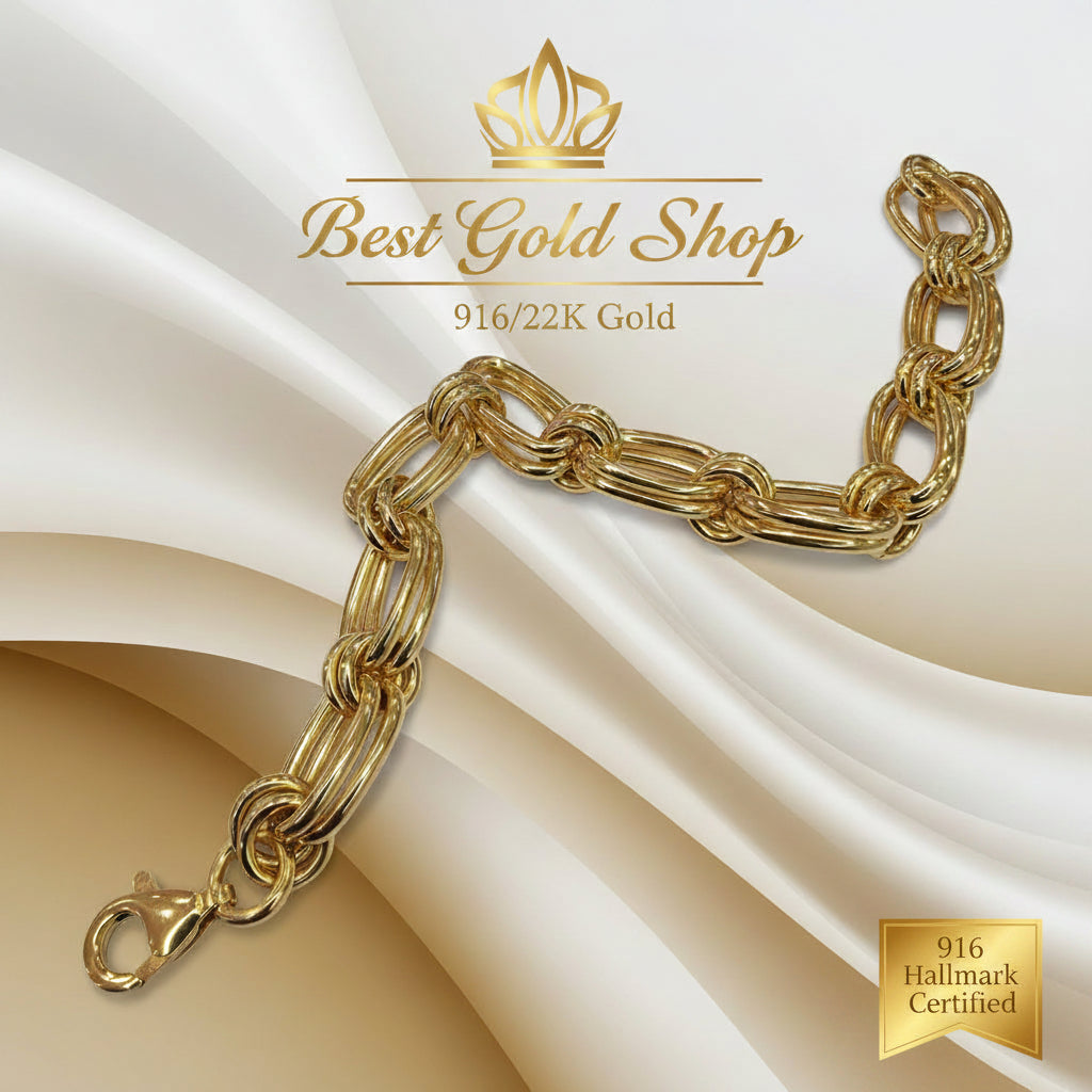 22k / 916 Gold Double Link Bracelet by Best Gold ShopBraceletsBest Gold Shop