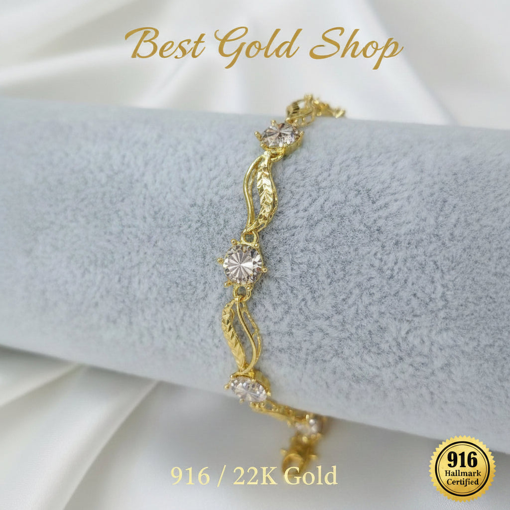 22k / 916 Gold Elegant Bracelet Single side by Best Gold ShopBraceletsBest Gold Shop