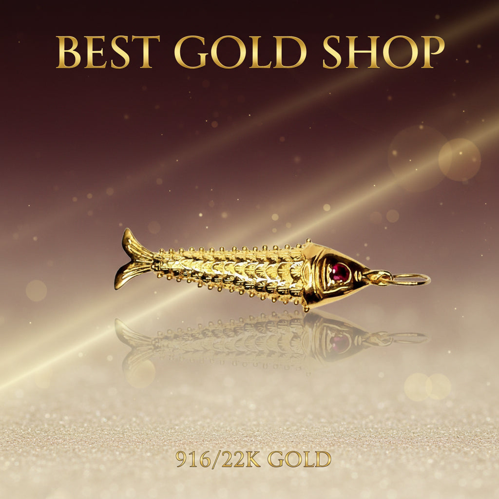 22k / 916 Gold Fighting Fish Pendant Different Size by Best Gold ShopCharms & PendantsBest Gold Shop