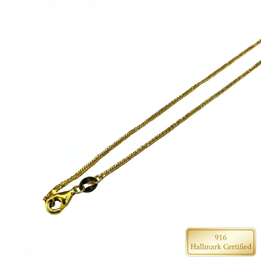 22K / 916 Gold Flat Box Necklace by Best Gold ShopNecklacesBest Gold Shop