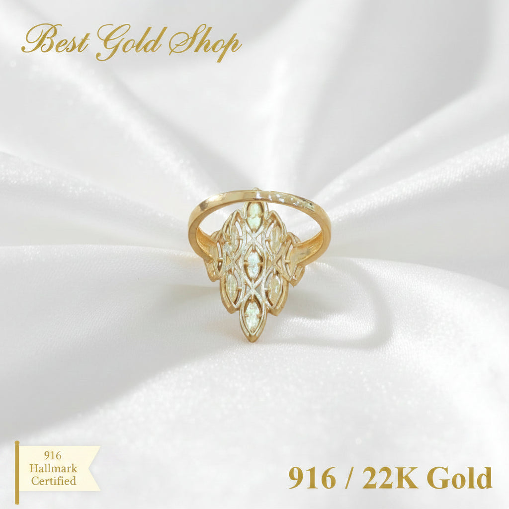 22k / 916 Gold Flower Design Ring V3 by Best Gold ShopRingsBest Gold Shop