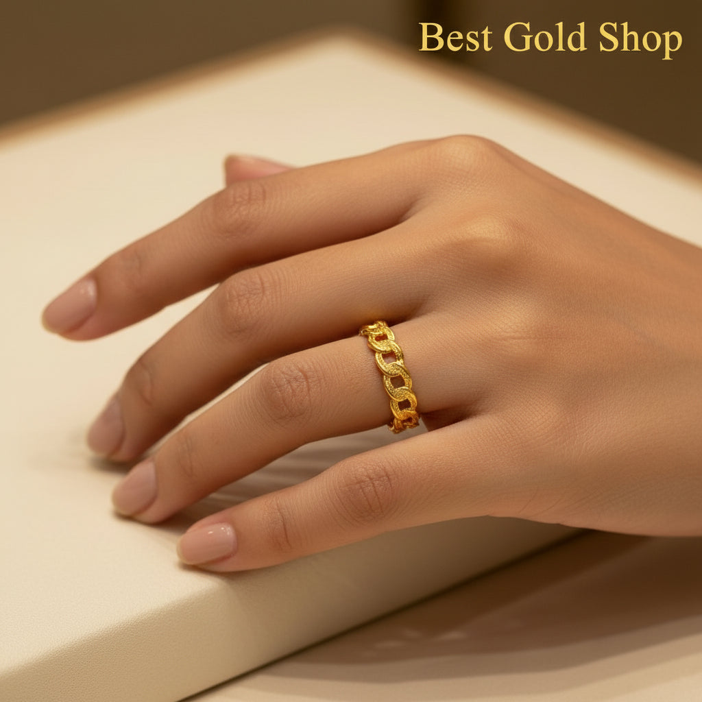 22k / 916 Gold Full Coconut Ring Slim by Best Gold Shop - 22k gold 22k gold ring 916 gold Rings