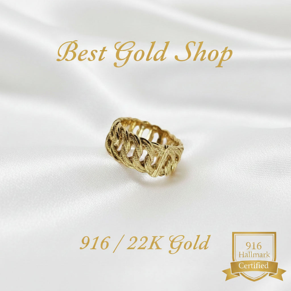 22K / 916 Gold Full LIPAN CocoNUT Ring by Best Gold ShopRingsBest Gold Shop