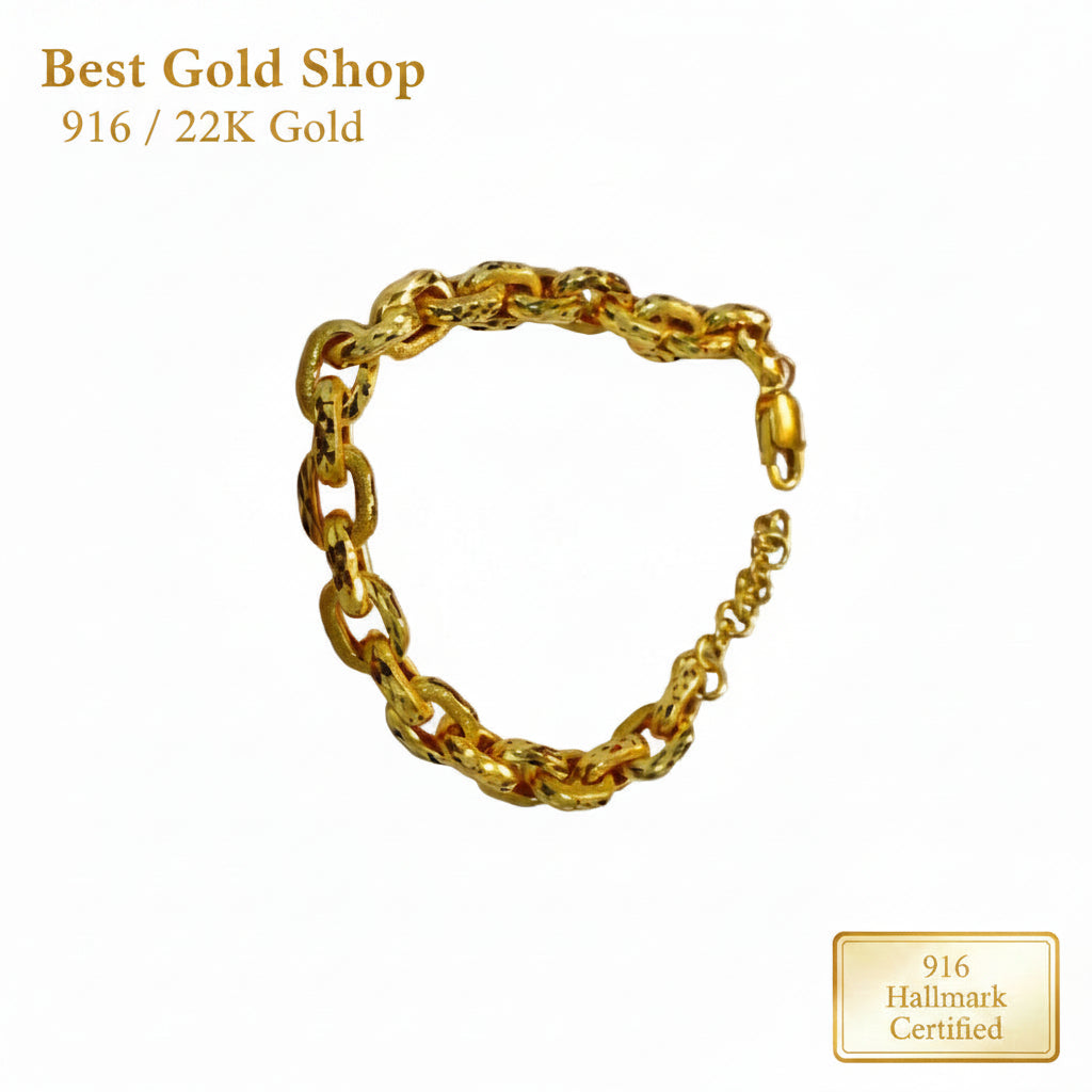 22k / 916 Gold Golden Anchor Link BraceletBraceletsBest Gold Shop