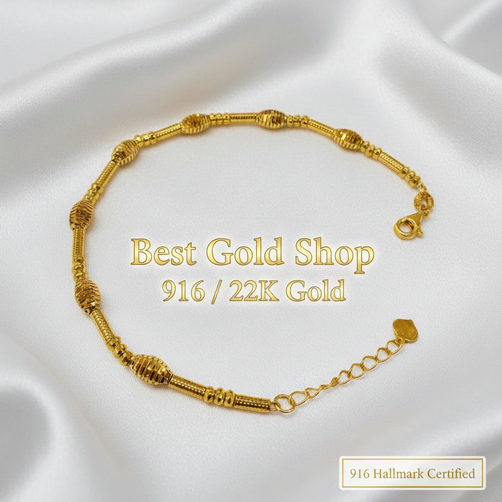22k / 916 Gold Golden Spiral Orb Bracelet by best gold shop singaporeBraceletsBest Gold Shop