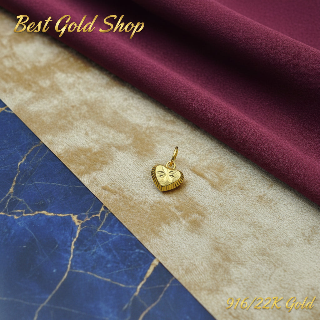22k / 916 Gold Heart Cutting Pendant V5 by Best Gold ShopCharms & PendantsBest Gold Shop