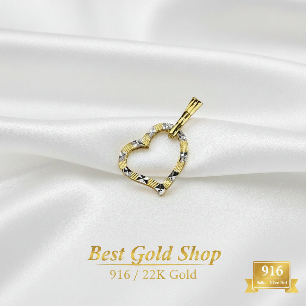 22k / 916 Gold Heart Pendant V2 by Best Gold ShopCharms & PendantsBest Gold Shop