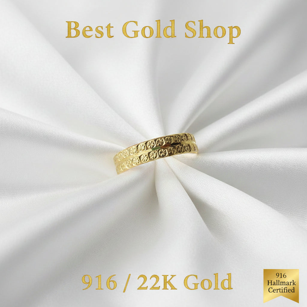 22K / 916 Gold High Polish Cutting Ring by Best Gold ShopRingsBest Gold Shop
