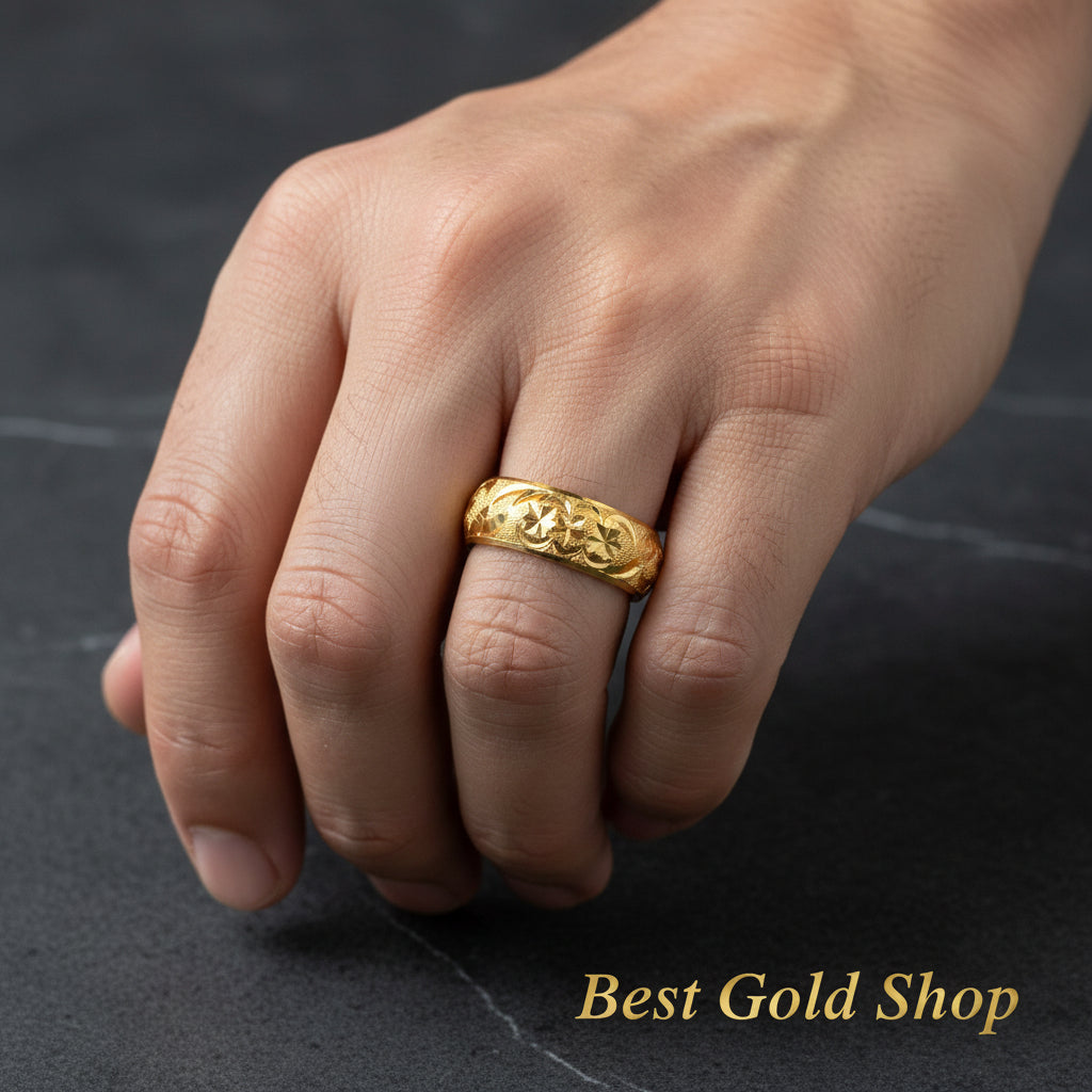 22k / 916 Gold Hollow Design Craving Ring V2 - 22k gold 22k gold ring 916 gold Rings