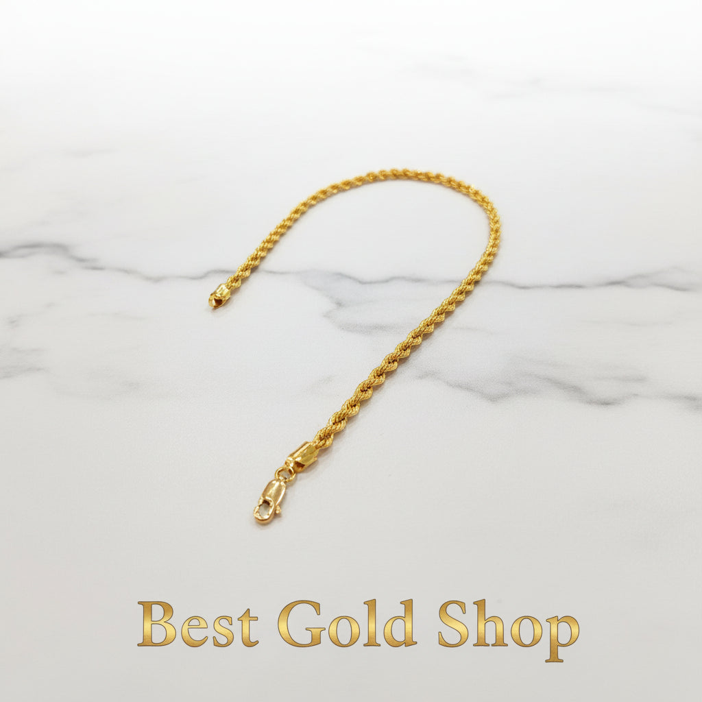 22k / 916 Gold Hollow Rope Anklet Evergreen DesignankletBest Gold Shop