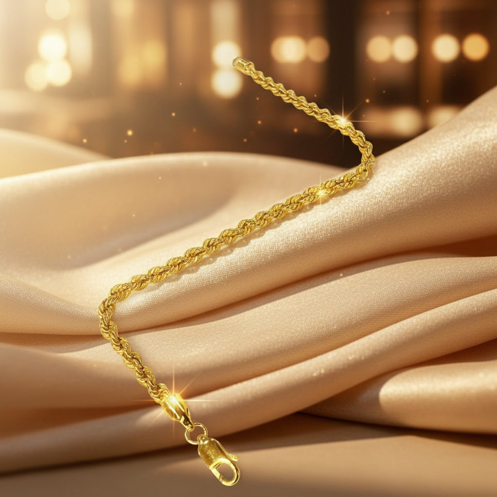 22k / 916 Gold Hollow Rope Bracelet by Best Gold Shop - Best Gold Shop 22k gold 22k gold bracelet 916 gold Bracelets