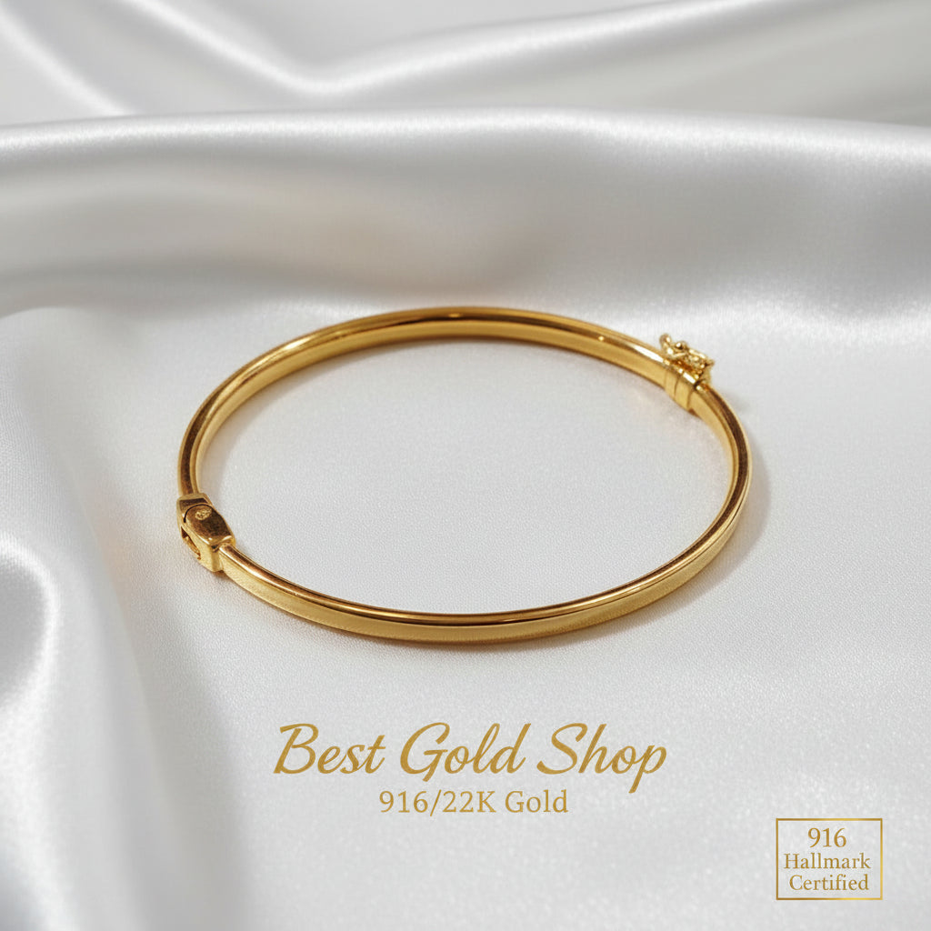 22k / 916 Gold Hollow Shiny Bangle by Best Gold ShopBraceletsBest Gold Shop