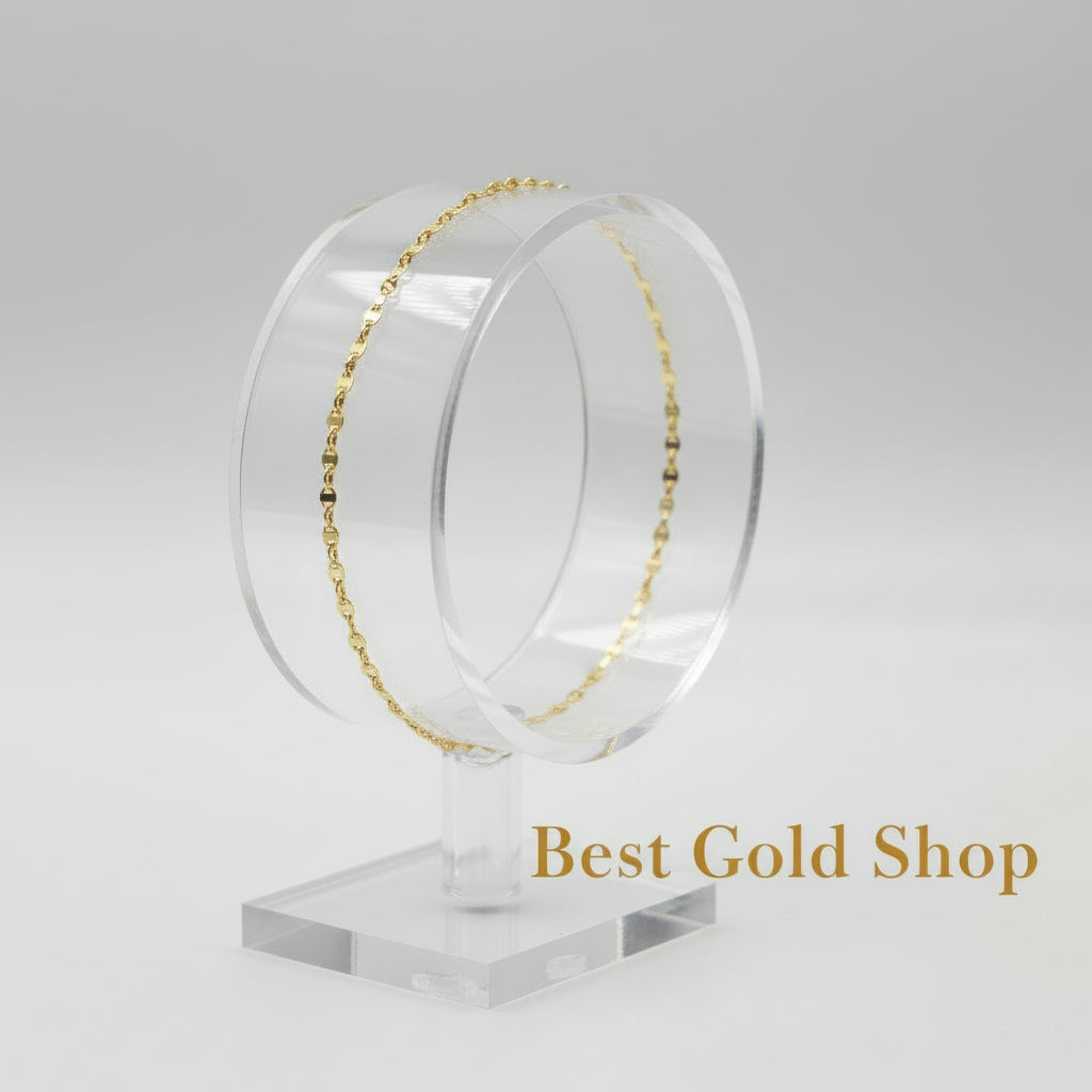 22k / 916 Gold Ingot Design Shiny Anklet Slim and elegantankletBest Gold Shop