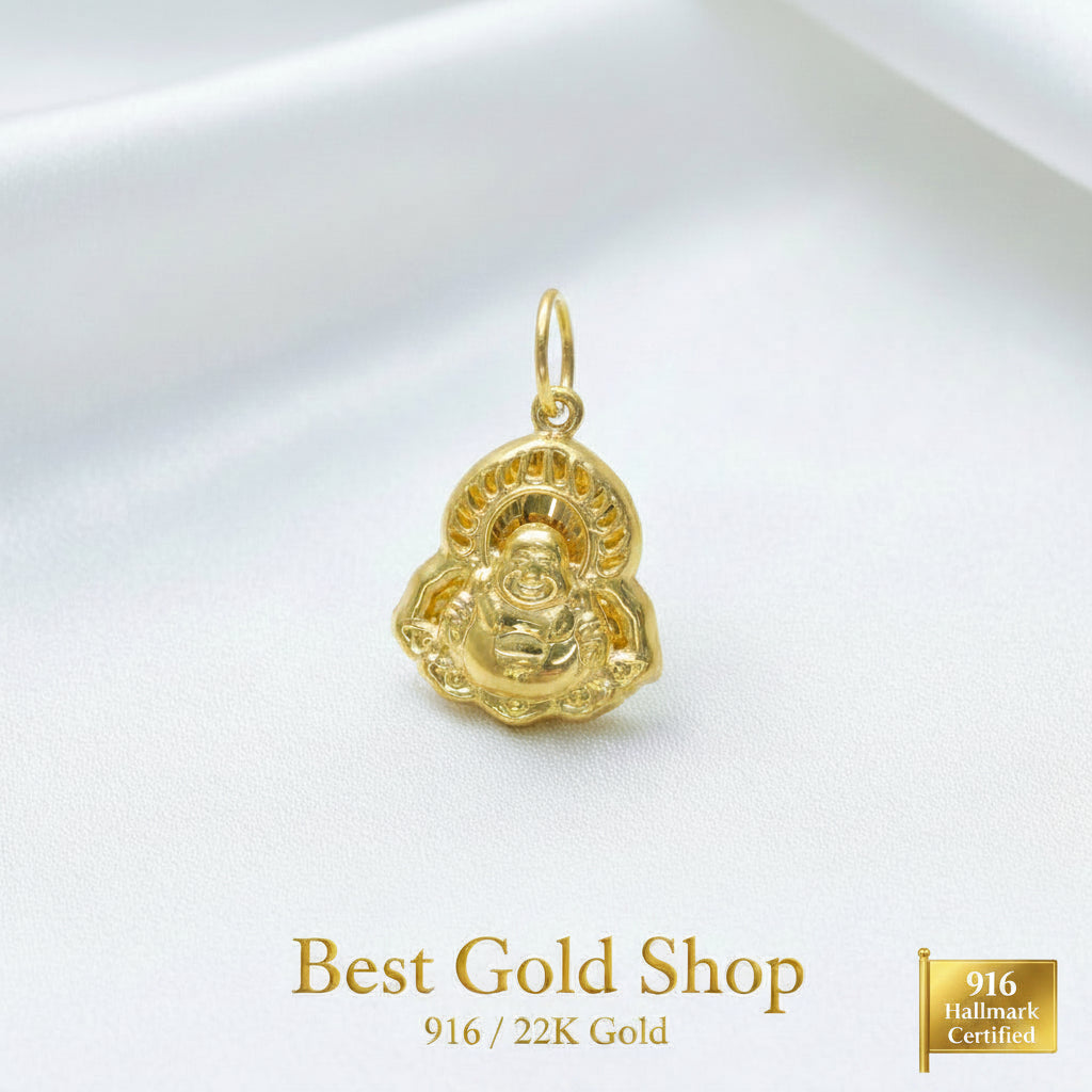 22k / 916 Gold Laughing Buddha Pendant by Best Gold Shop916 goldBest Gold Shop