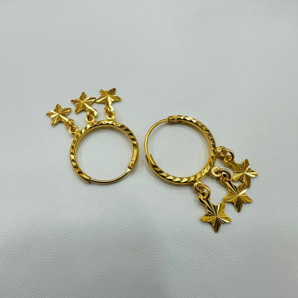 22k / 916 Gold Loop Dangling Star Earring by Best Gold Shop - 22k gold 22k gold earring 916 gold Earrings