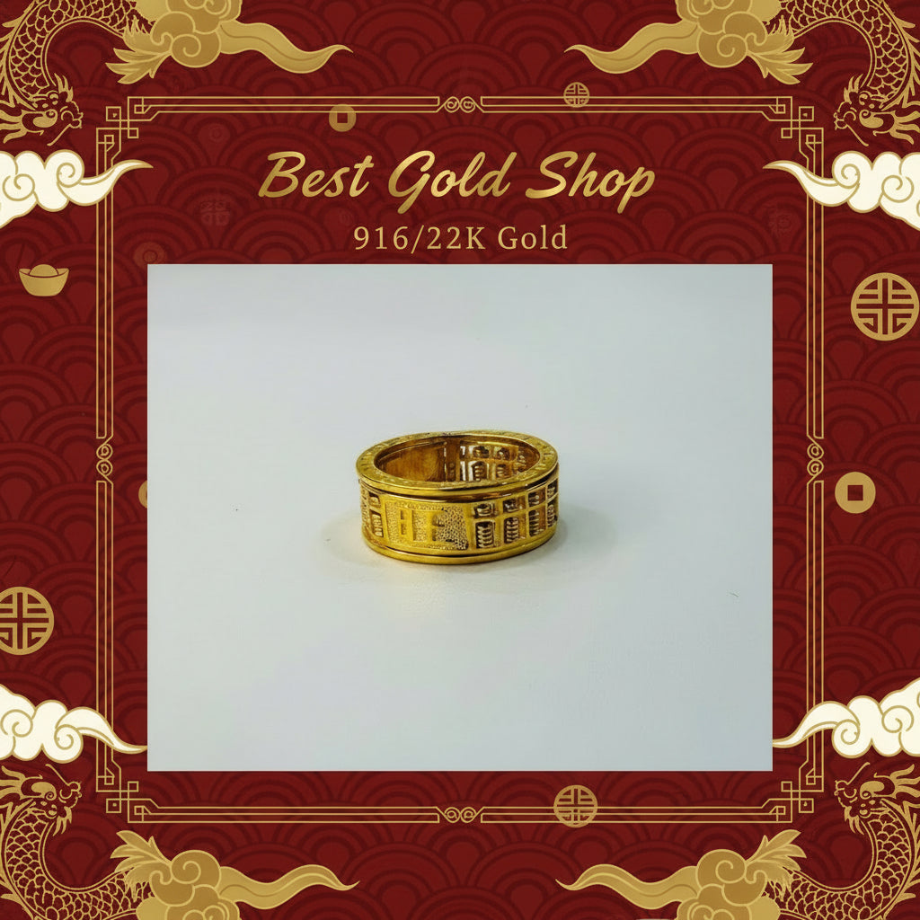 22k / 916 Gold Movable Full Abacus Ring Heng Ong Huat V2 by Best Gold Shop - 22k gold 22k gold ring 916 gold Rings