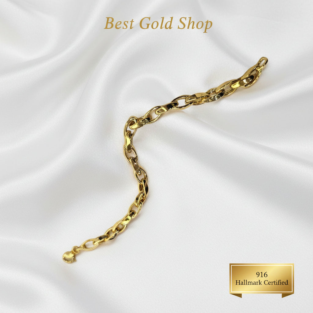 22k / 916 Gold Oval Anchor Bracelet by Best Gold ShopBraceletsBest Gold Shop