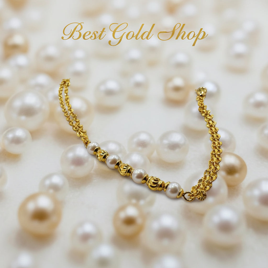 22K / 916 Gold Pearl Bracelet by Best Gold Shop - 22k gold 22k gold bracelet 916 gold Bracelets
