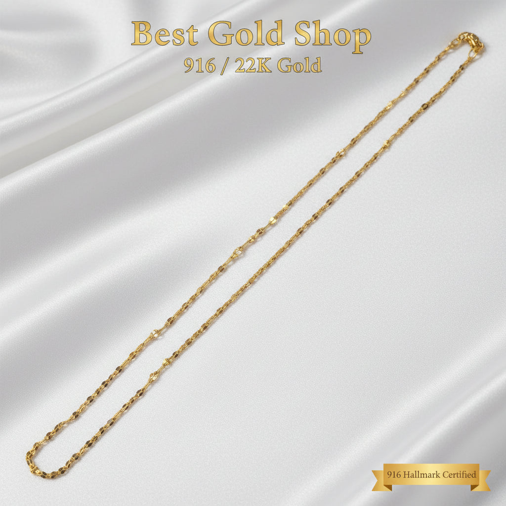22k / 916 Gold Polo Polo Chain by Singapore Best Gold ShopNecklacesBest Gold Shop