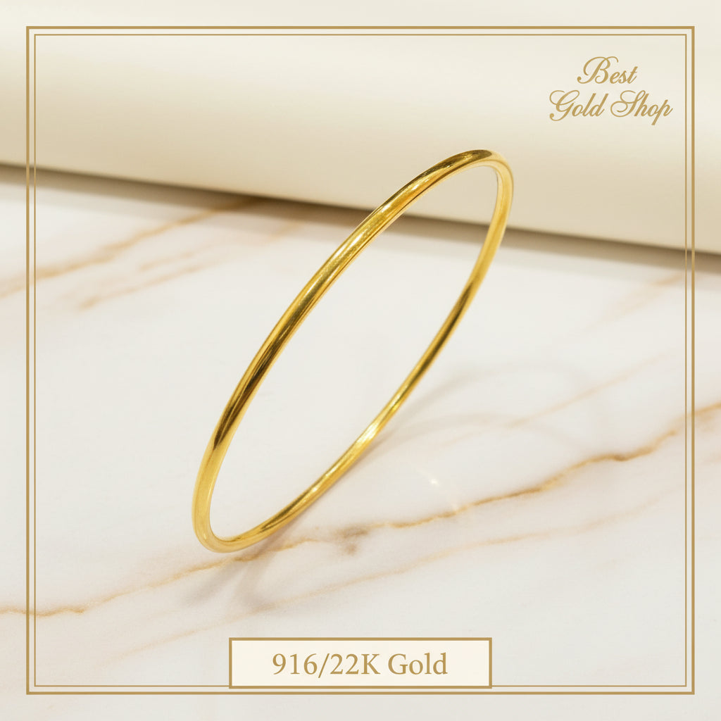 22k / 916 Gold Shiny Bangle No lock by Best Gold Shop916 goldBest Gold Shop