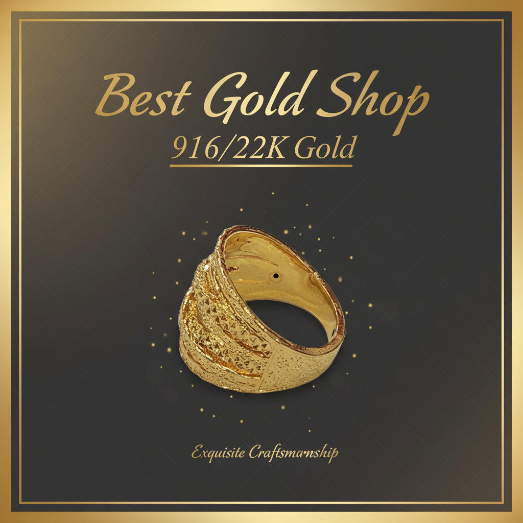 22K / 916 Gold Significant Ring with full Round Design - Best Gold Shop 22k gold 22k gold ring 916 gold Rings