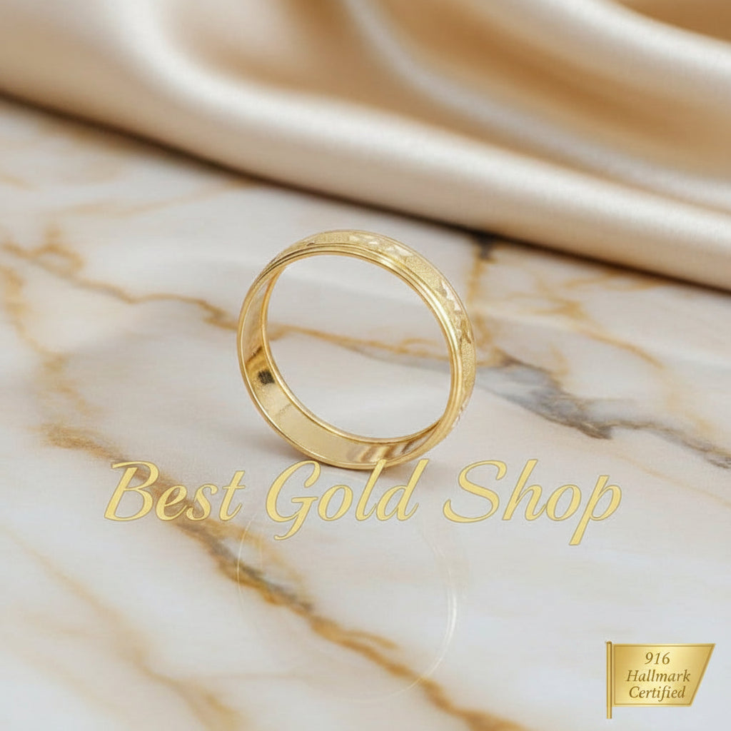 22k / 916 Gold Slim Hollow Ring V3RingsBest Gold Shop