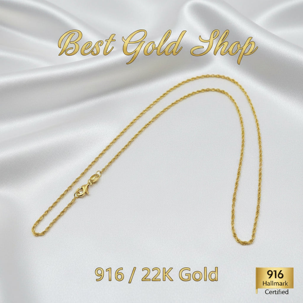22K / 916 Gold Slim Sunflower Necklace by Best Gold ShopNecklacesBest Gold Shop