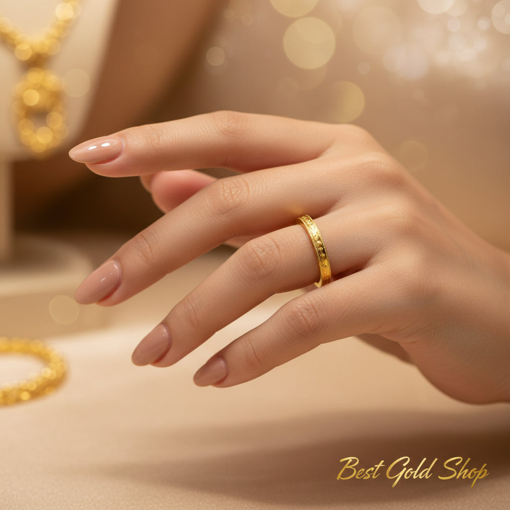 22k / 916 Gold Solid Crush Pinky Ring - 22k gold 22k gold ring 916 gold Rings