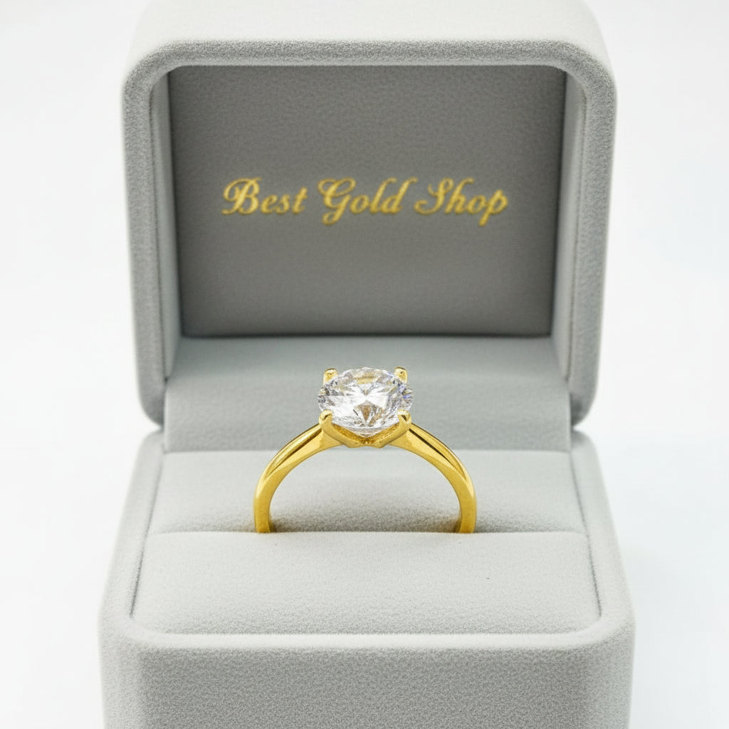 22k / 916 Gold Solitaire Rings Lab Grown Bold Design V3 - 22k gold 22k gold ring 916 gold Rings