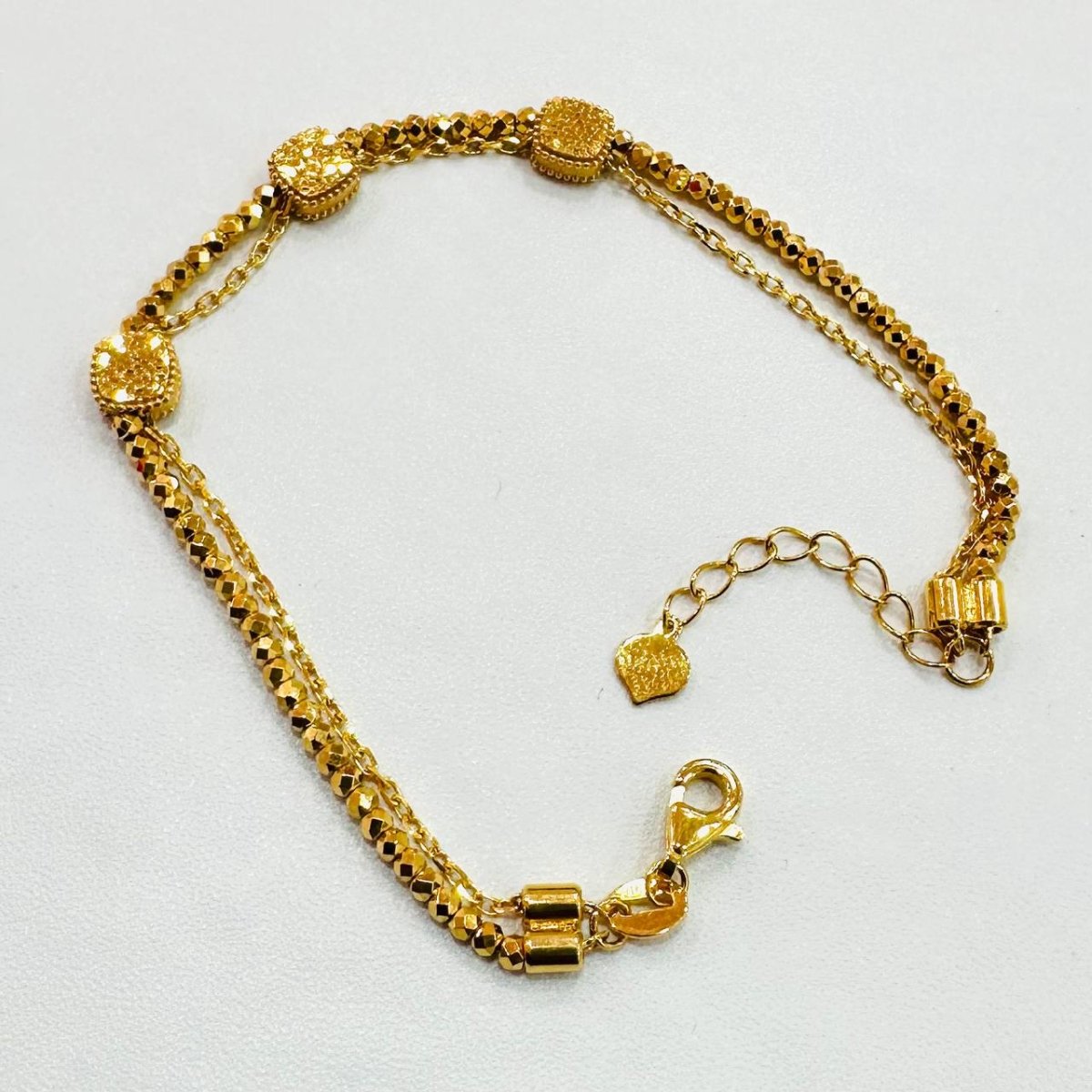 22K / 916 Gold Triple Cube Bracelet – Elegant with a Fine Finish - 22k gold 22k gold bracelet 916 gold Bracelets