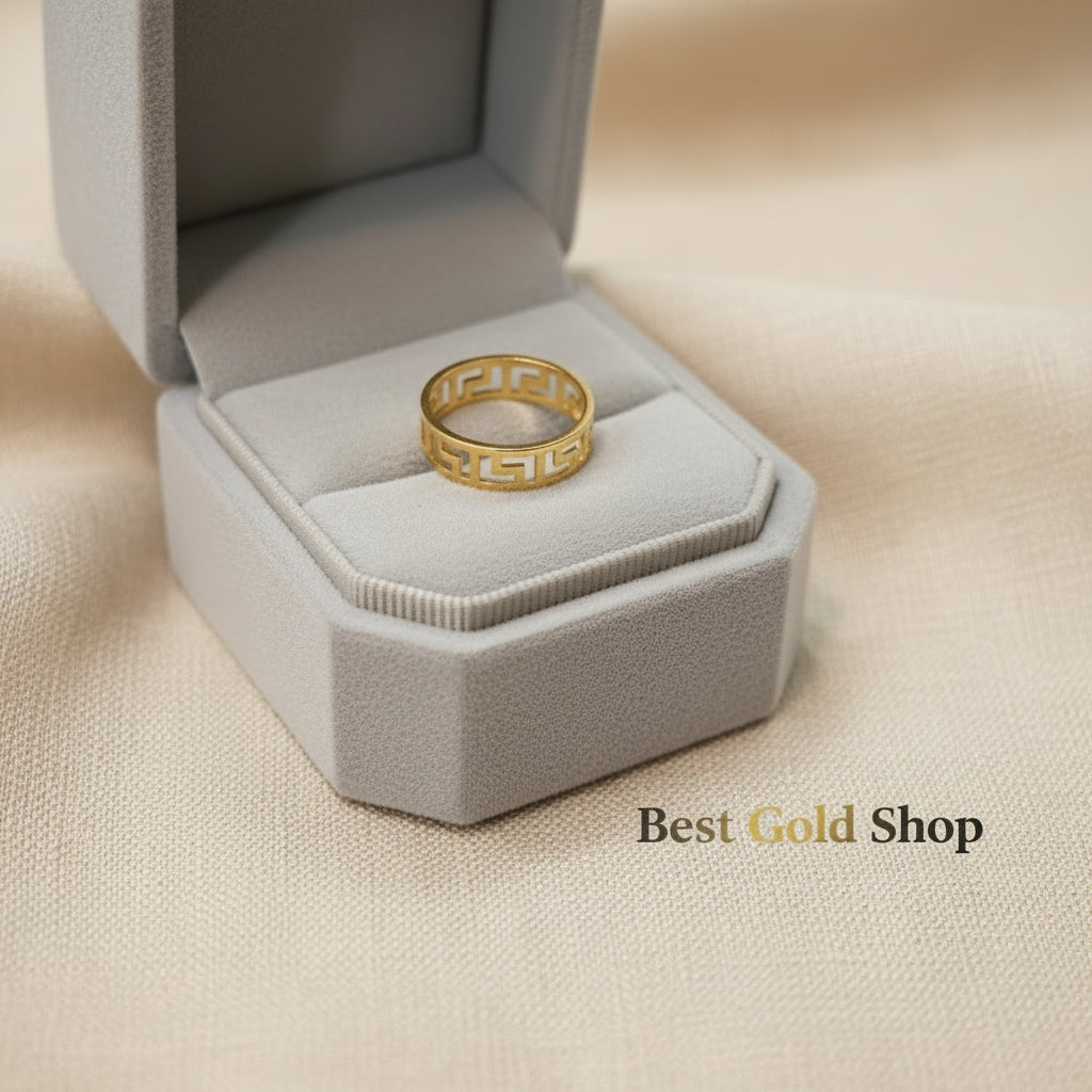 22K / 916 Gold Wan Zi Ring – High Polish Finish - 22k gold 22k gold ring 916 gold Rings