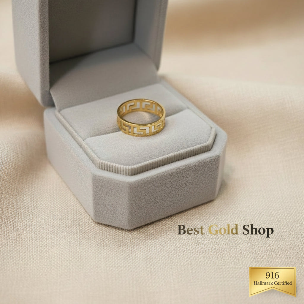 22K / 916 Gold Wan Zi Ring – High Polish FinishRingsBest Gold Shop