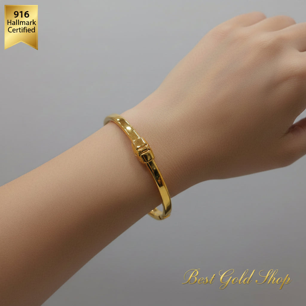 22K/916 Gold Matt Dual Row Bangle - Simple DesignBraceletsBest Gold Shop