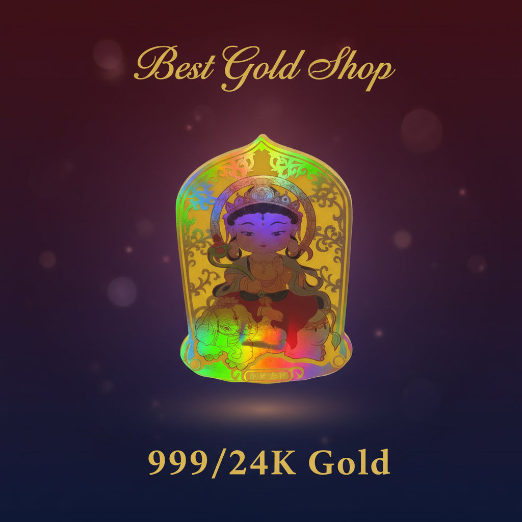24k / 999 Gold Foil Bud d h a Sticker by Best Gold ShopCharms & PendantsBest Gold Shop
