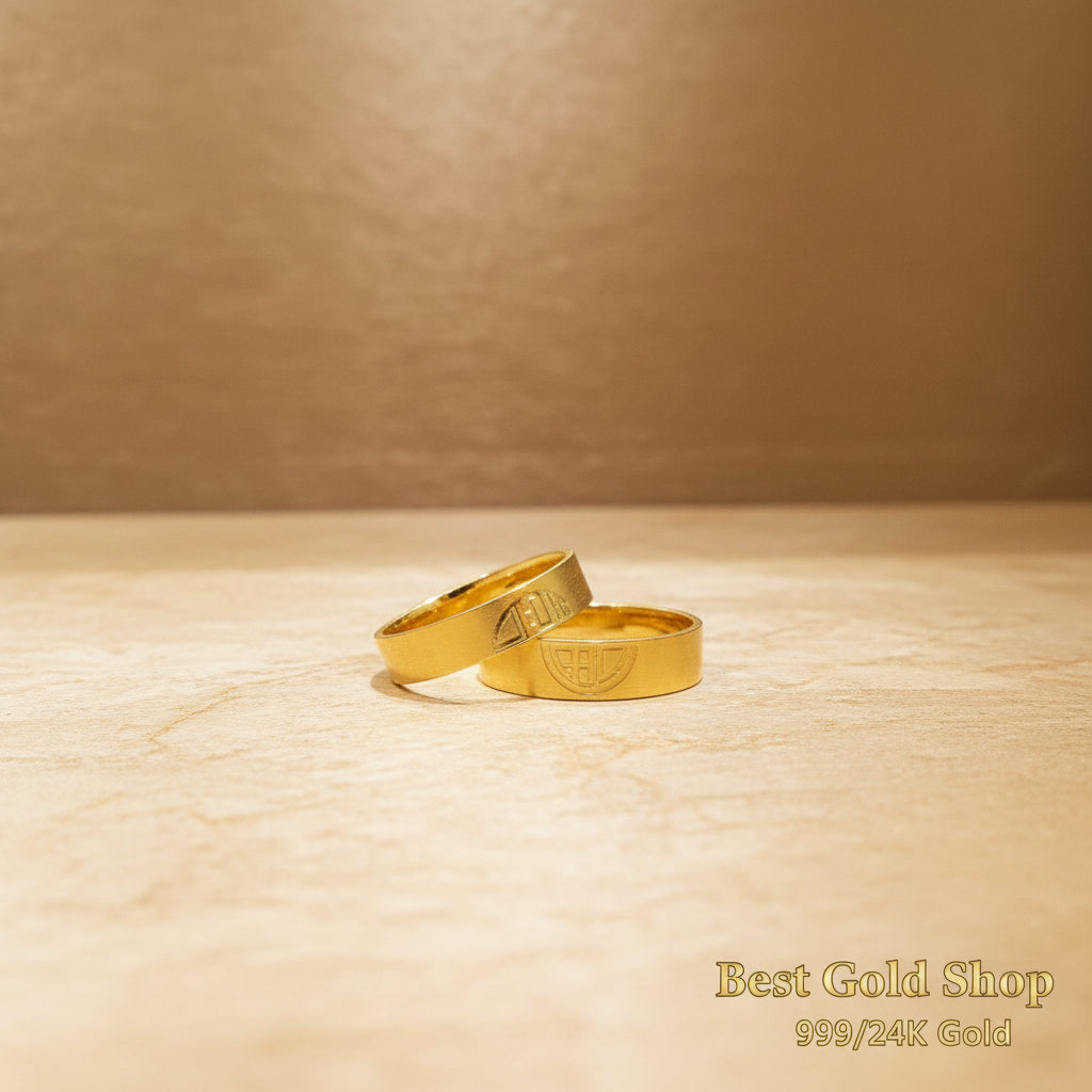 24k 999 Gold Prosperity Couple Ring Adjustable Best Gold Shop