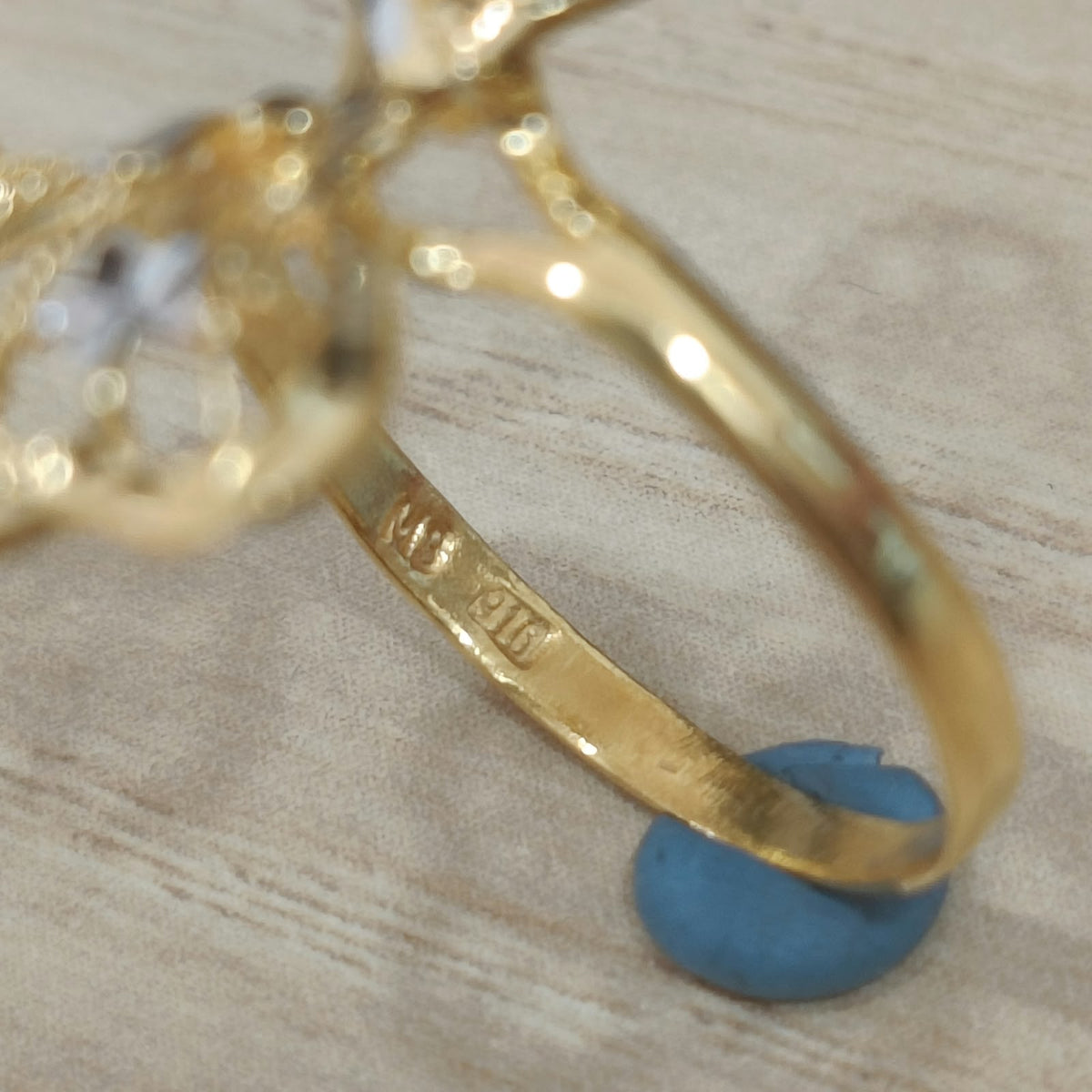 916 Gold Two-Tone Butterfly Ring | Elegant 22K Gold Design